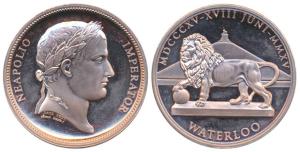 Napoleon, 200 years of the battle of Waterloo, Copper Medal, obv. bust of Napoleon, rev. B
