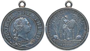 George III, Pondicherry Taken, Silver Medal, 1761, obv. laureate head of George III to rig