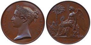 Queen Victoria, Army of India, Bronze Medal, Specimen, rev. seated figure of Victory besid