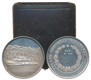 Durand Football Challenge Prize Medal, Silver Medal, 83.31g, obv. view of a picturesque la