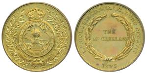 Royal Agricultural College Medal, Brass, Cirencester 1895, obv. arms of the college within