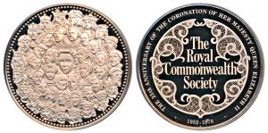 25th Anniversary of the Coronation of Elizabeth II, Bronze Medal, 116g, obv. forty-three f