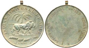 Indian Football League, Gold gilt Copper Medal, obv. lion and palm tree symbol, rev. Satir