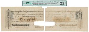 Bank of Bengal, 250 Sicca Rupees, Type 1, Calcutta, Uniface, hand signed, numbered and dat