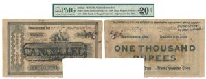 Bank of Bengal, 1,000 Sicca Rupees, Calcutta hand signed, numbered and dated, 6th June 183