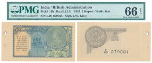 George V, Rupee 1, 2nd issue, 1935, signed J. W. Kelly, Prefix E (J&R 3.2.1A). With perfor