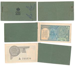 George V, Rupee 1, partial Booklet of 15 notes, 2nd issue, 1935, signed J. W. Kelly, the b