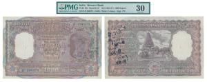Rupees 1000, signed B. Rama Rau, Delhi, 1st issue, value in Hindi reads Rupaya, (J&R 6.9.1