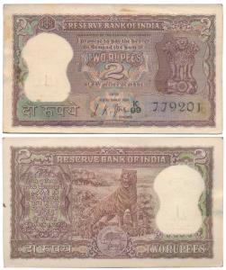 Rupees 2 bundle, 1968, signed L. K. Jha, (J&R 6.2.6.2). Slight stains, Extremely Fine, Sca
