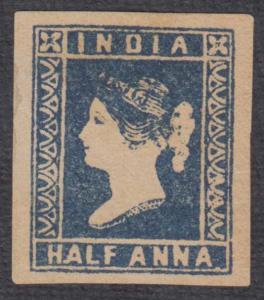 1854 ½a indigo, imperf, die II, beautiful 4 margin example, unused without gum as issued S