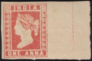 1854 1a dull red, Die II, D stone, Pos. 16, SG14, right marginal unused, without gum as is