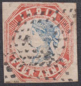 1854 4a blue and red, imperf, late 1st printing, Head I, Frame I, part sheet wmk, cut-squa