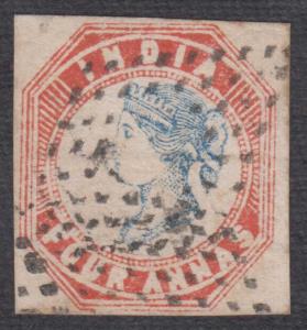 1854 4a rose & blue, Frame II, Head III, SG23, with central vignette misplaced to above th