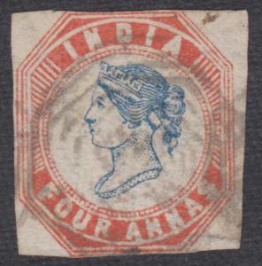 1854 4a blue and red, imperf, 4th printing, Head III, Frame II, cut-square. SG 23 £600