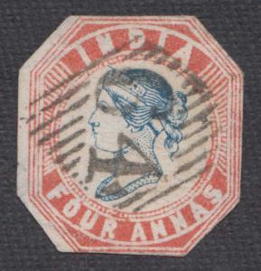 1854 4a cut-to-shape, tied by "64" in diamonds of bar cancel,fine