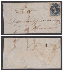 1855 cover bearing ½a imperf die I Stone B, Pos 54 (touch up of chignon, hair on neck) tie
