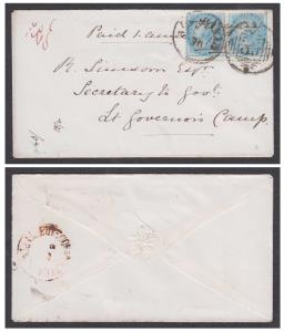 1870 "LIEUTT. GOVRS. NWP CAMP P.O" extremely scarce arrival cds on 1870 cover franked with