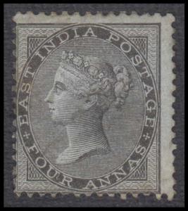 1855 QV 4a, black on blue glazed paper, SG 35, no wmk, unused, hinged, fine