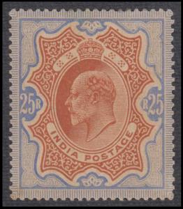 1909 KEDVII 25r mint, toned gum. SG 147 £3000