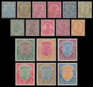 1926-33 KGV wmkmult. star, complete set to 25r mint. SG 201/219 £650