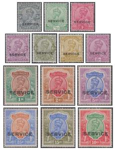 1912-13 KGV Official complete set to 25R SG O73/96 £700