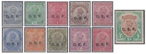 1908-9 KGV C.E.F. set complete mint SG C23/34 £350