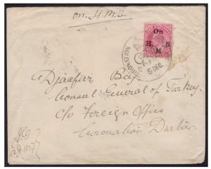 1903 cover bearing KEDVI 1a official adhesive tied by "CORONATION DURBAR" Special cancel
