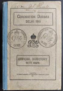 1911 Official Directory of Coronation Durbar Delhi with original maps and postmarks of Cor