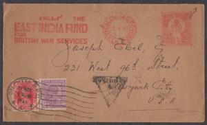 1941 Meter Franked censored Cover with slogan "HELP THE / EAST INDIA FUND/ FOR/ BRITISH WA