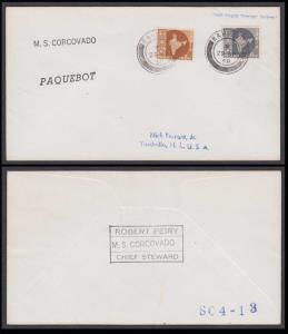 India used in Bahrain, 1958 Map Series, 2NP & 6 NP tied by "BAHRAIN" cds, "PAQUEBOT" cache