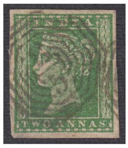 India used in Burma, 1854 2a green imperf tied by neat "B/5" Akyab cancel
