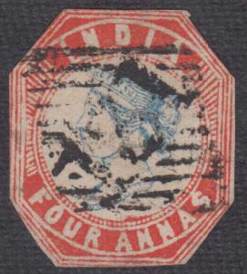 India used in Persian Field Force, "131" strike on India 4a red and blue, cut-to-shape SG 