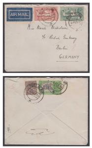 India used in PORT BLAIR, 1936 KGV airmail 2a + 12a tied by "PORT BLAIR / 8 FEB 36" d.c. t