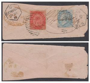 India used in Portuguese India - 1872 large part of a combination cover fw Portuguese Indi