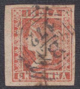 India used in Straits Settlements Singapore, 1854 lithograph 1a red tied by "B/172" cancel