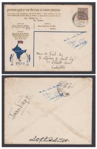 INDIA, 1929 Joan Page Flight from Dum-Dum to Calcutta. India 1a with "Dum-Dum 25 Jun. 29" 