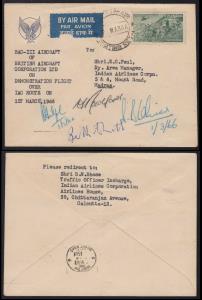 1966 British Aircraft Corporation Demonstration Flight over IAC route dated 1 MAR 66, sign