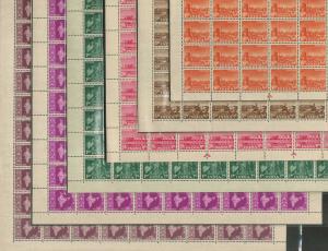 1958 MAP Series, AshokanWmk, set of 18, complete sheets of 90, MNH, very scarce, fine