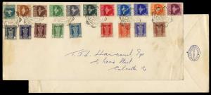 1957 MAP Series, set of 11 Stamps & Service Stamps, 9 values bearing first day issue speci