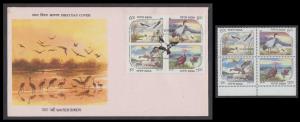 1994 Water Birds, withdrawn issue, set of 4 stamps, MNH & FDC, fine