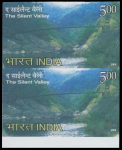 2009 Silent Valley, 500p, Phila # 2536, error - lower marginal vertical pair, imperf, MNH,