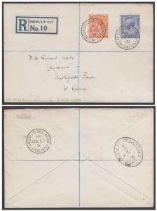 1931, Reregistered cover from London bearing 1/2p and 2p tied by ”INDIA ROUND TABLE CONFER