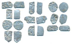 Archaic Punch-marked Coinage, Mauryan Imperial Series, Silver Karshapana (10), obv. variou