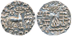 Kunindas, Amoghabhuti (c. 1st century BC - 1st century AD), Silver Drachma, 2.10g, obv. de