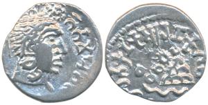 Satavahanas, Gautamiputra Sri Yajna Satakarni (167-196 AD), Silver Drachma, 1.86g, obv. bu