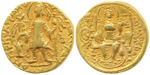 Kushanas, Kanishka II (c. 230-240 AD), Gold Dinar, 7.75g, obv. king standing left, holding