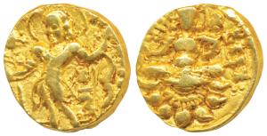 Guptas, Chandragupta II (c. 380-413 AD), Gold Dinar, 7.83g, ’Archer’ type, obv. king nimba