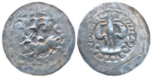Harikela, Chandra rulers (c. 630-750 AD), Silver Unit, 5.85g, obv. humped bull seated left