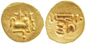 Imperial Gangas of Orissa (c. 13th century), Gold Fanam, 0.47g, Uncertain ruler reading Sr