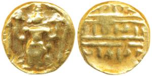 Vijayanagar, Venkitapati Raya III (c. 1630-1641 AD), Gold ½ Pagoda, 1.71g, obv. Tirupati B